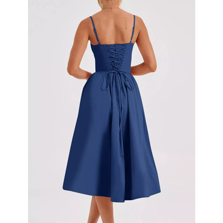 Sweetheart Neck Midi Cami Dress Apparel and Accessories