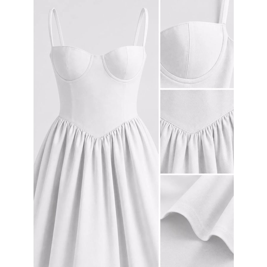 Sweetheart Neck Midi Cami Dress Apparel and Accessories