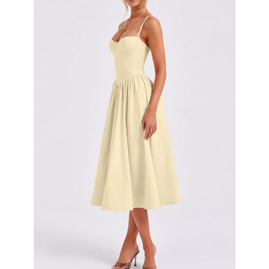 Sweetheart Neck Midi Cami Dress Apparel and Accessories