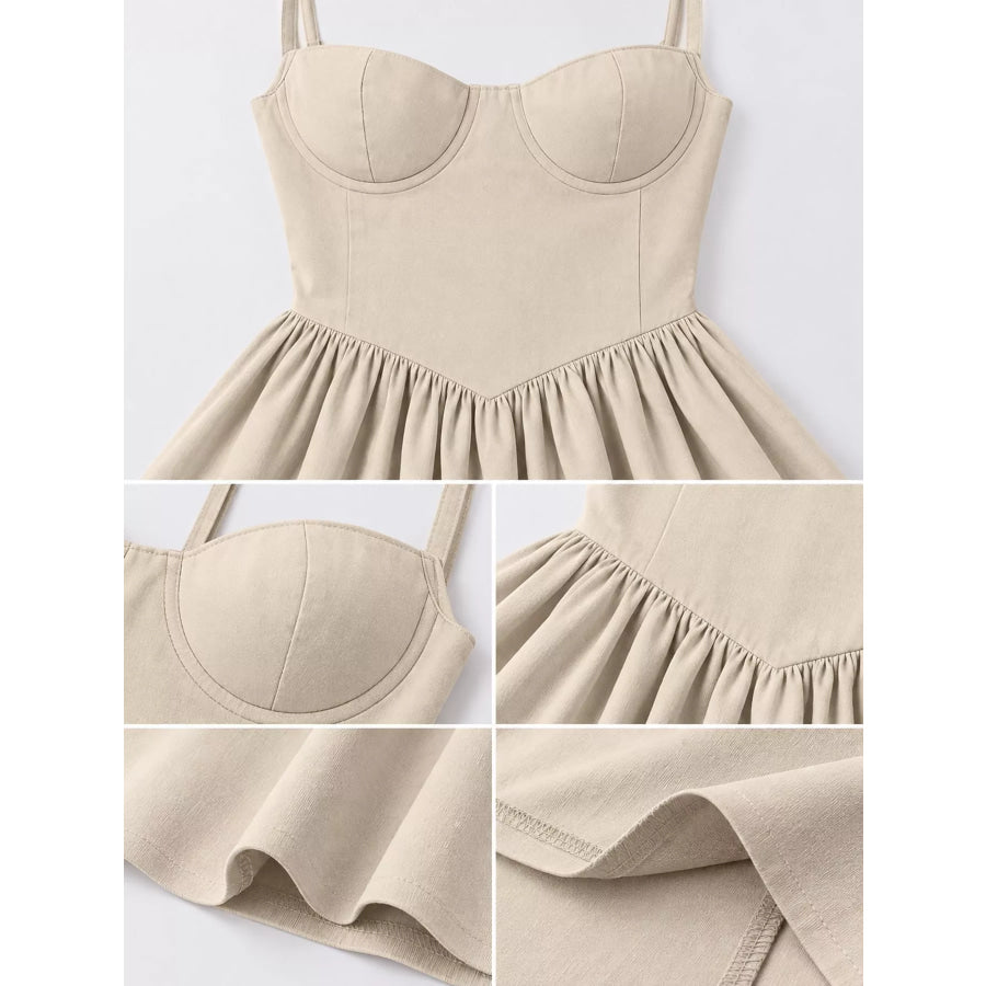 Sweetheart Neck Midi Cami Dress Apparel and Accessories