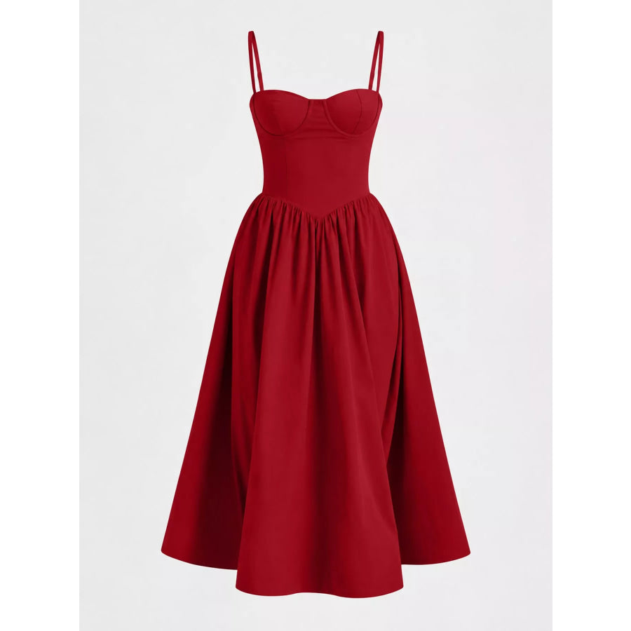 Sweetheart Neck Midi Cami Dress Apparel and Accessories