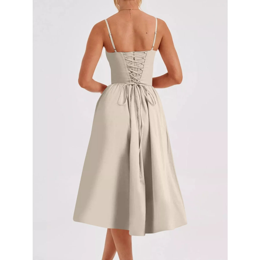 Sweetheart Neck Midi Cami Dress Apparel and Accessories