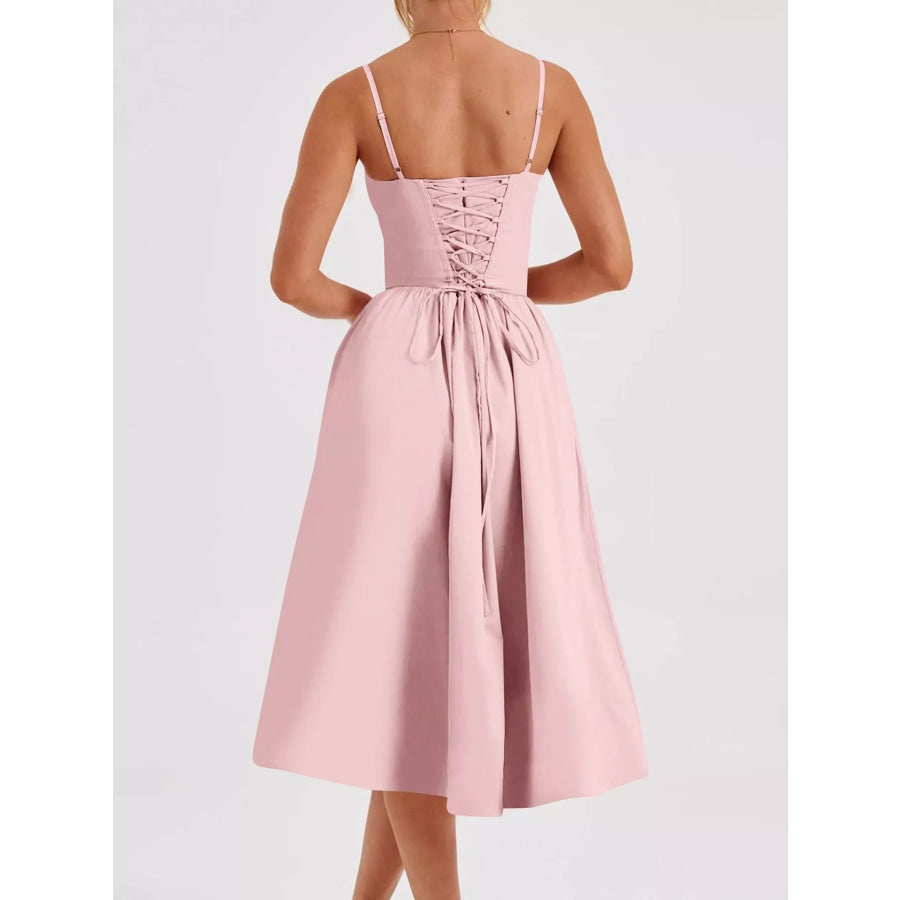Sweetheart Neck Midi Cami Dress Apparel and Accessories