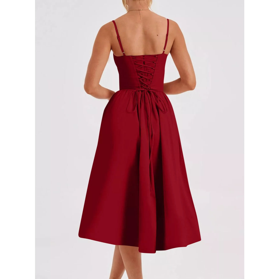Sweetheart Neck Midi Cami Dress Apparel and Accessories