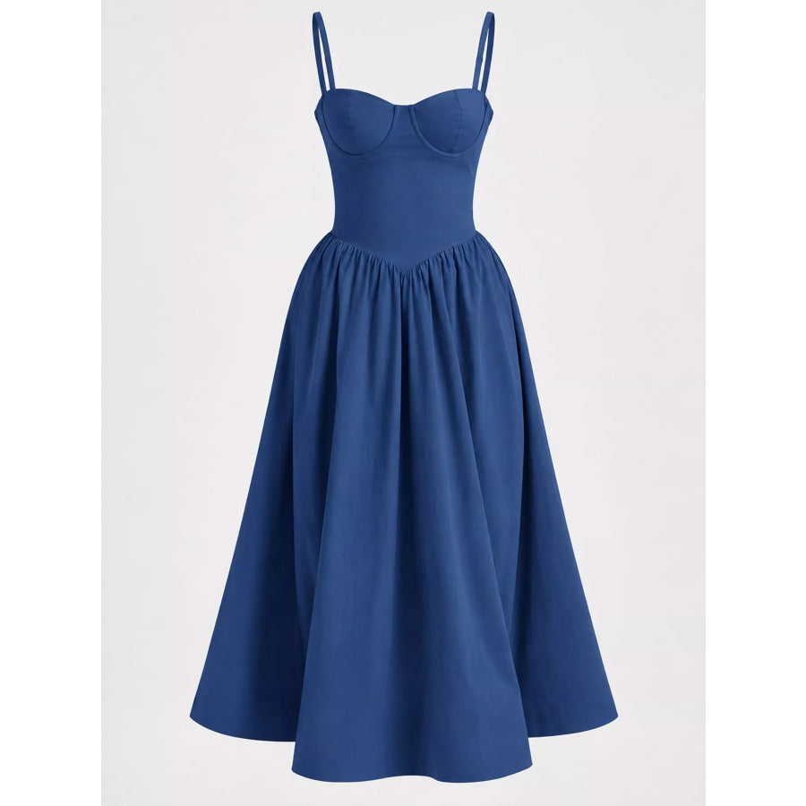 Sweetheart Neck Midi Cami Dress Apparel and Accessories