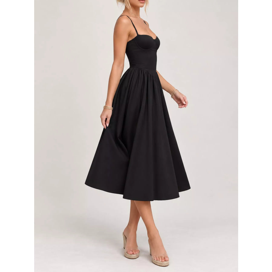 Sweetheart Neck Midi Cami Dress Apparel and Accessories