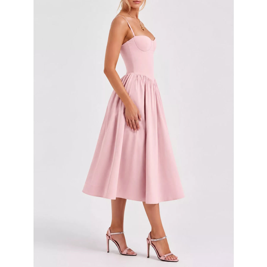 Sweetheart Neck Midi Cami Dress Apparel and Accessories