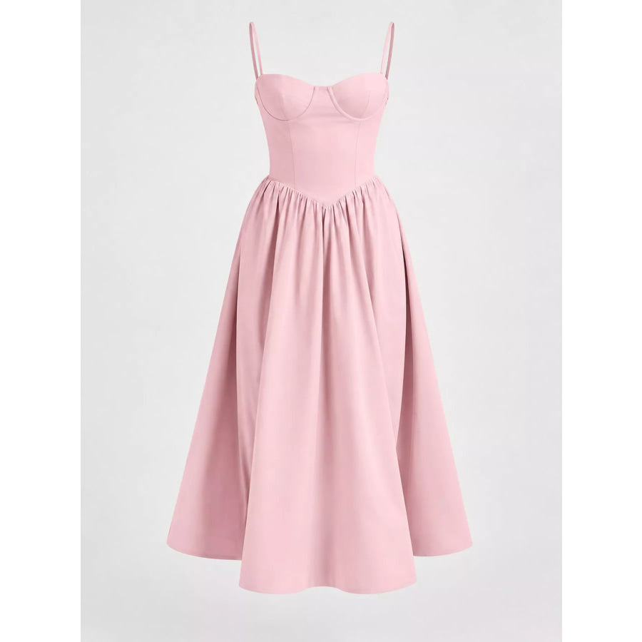 Sweetheart Neck Midi Cami Dress Apparel and Accessories