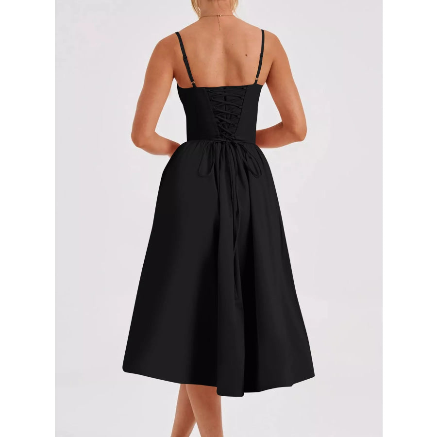 Sweetheart Neck Midi Cami Dress Apparel and Accessories