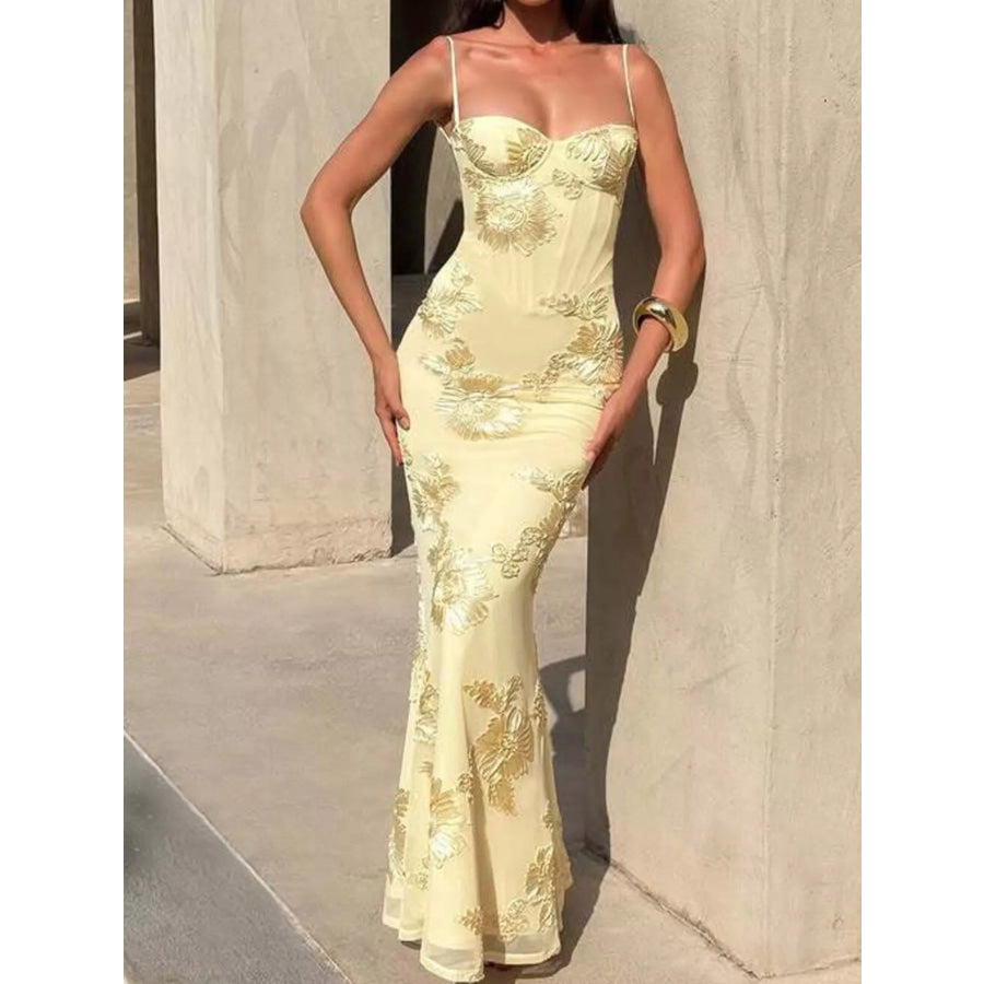 Sweetheart Neck Spaghetti Strap Maxi Dress Apparel and Accessories