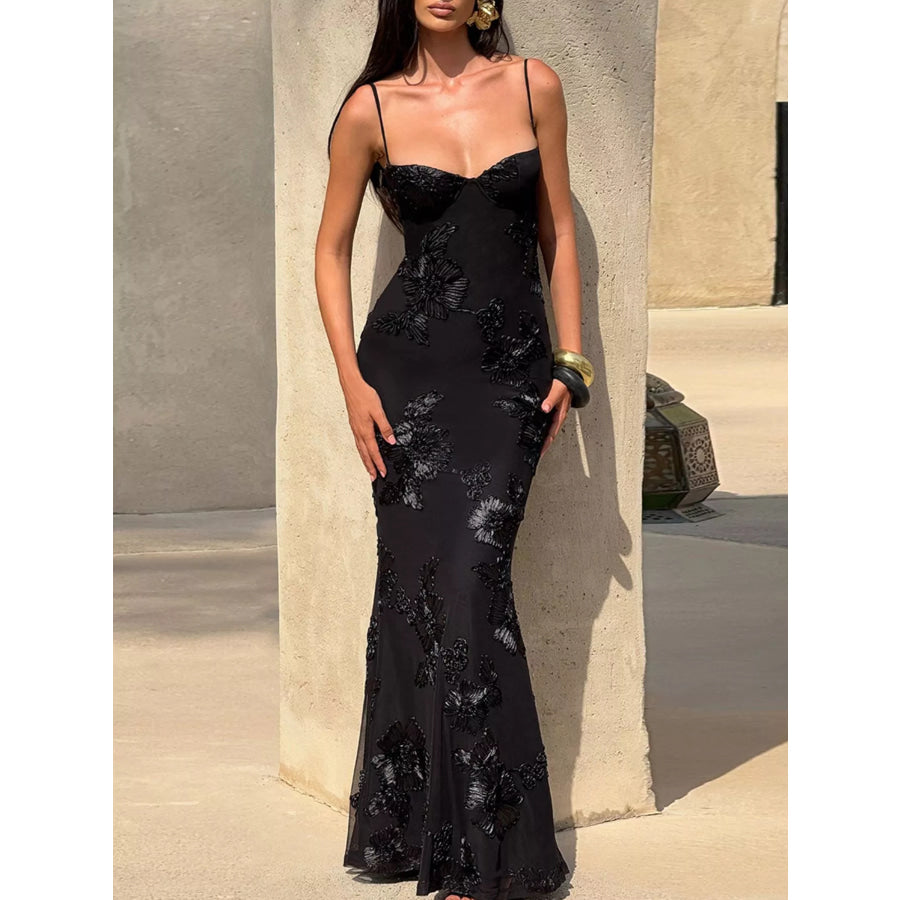 Sweetheart Neck Spaghetti Strap Maxi Dress Apparel and Accessories