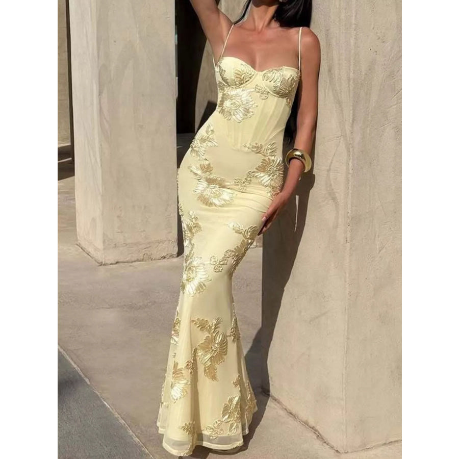 Sweetheart Neck Spaghetti Strap Maxi Dress Apparel and Accessories