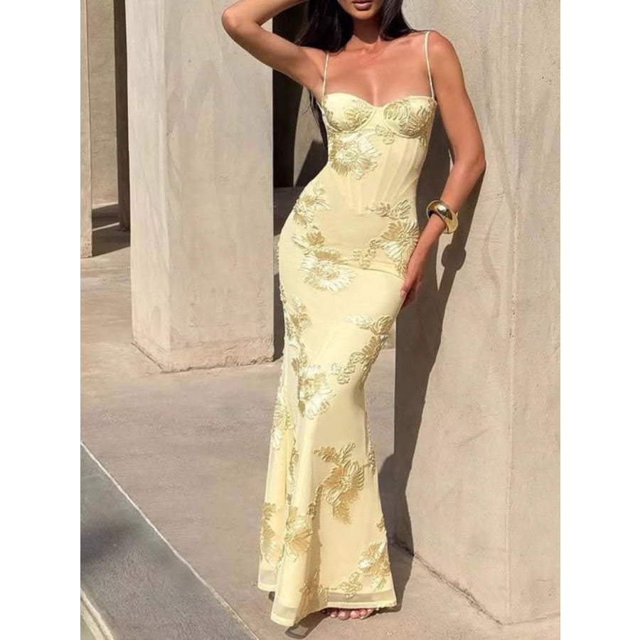 Sweetheart Neck Spaghetti Strap Maxi Dress Apparel and Accessories