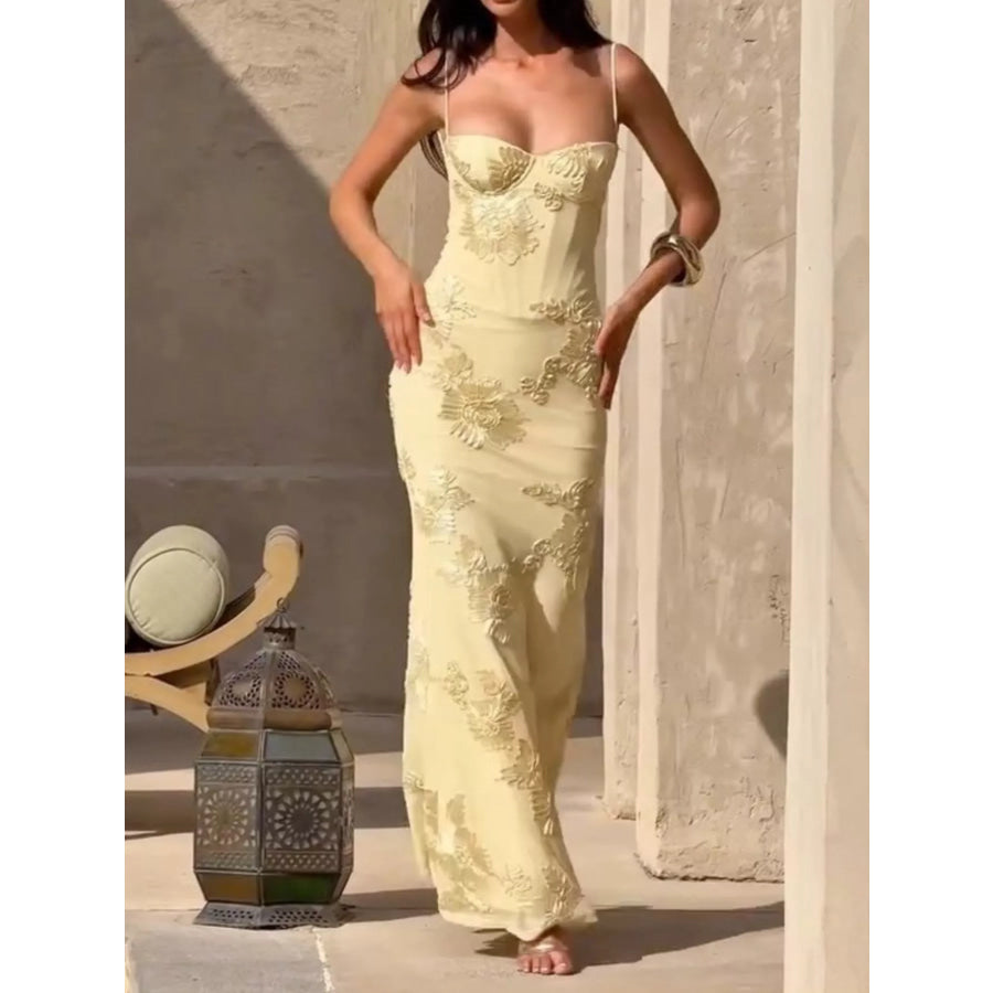 Sweetheart Neck Spaghetti Strap Maxi Dress Apparel and Accessories