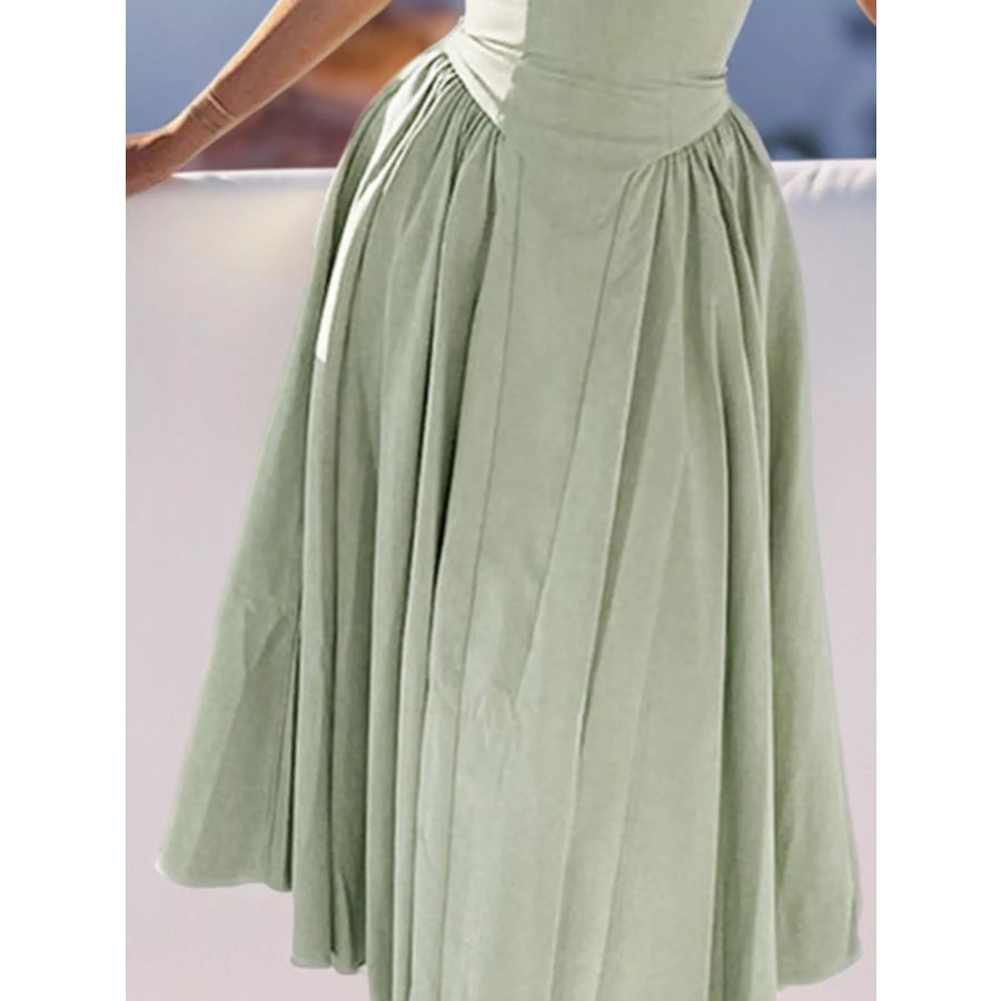 Sweetheart Neck Spaghetti Strap Midi Dress Apparel and Accessories