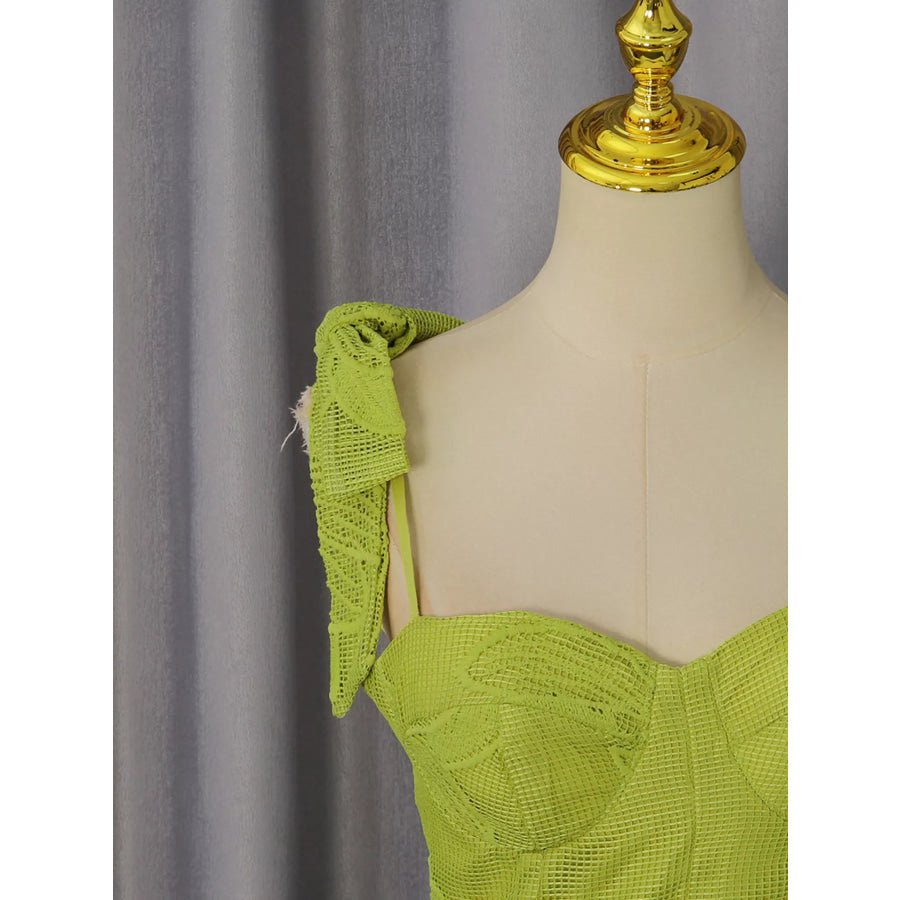 Sweetheart Neck Tie-Strap Dress Apparel and Accessories