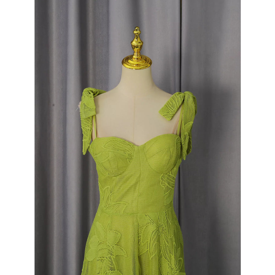 Sweetheart Neck Tie-Strap Dress Apparel and Accessories