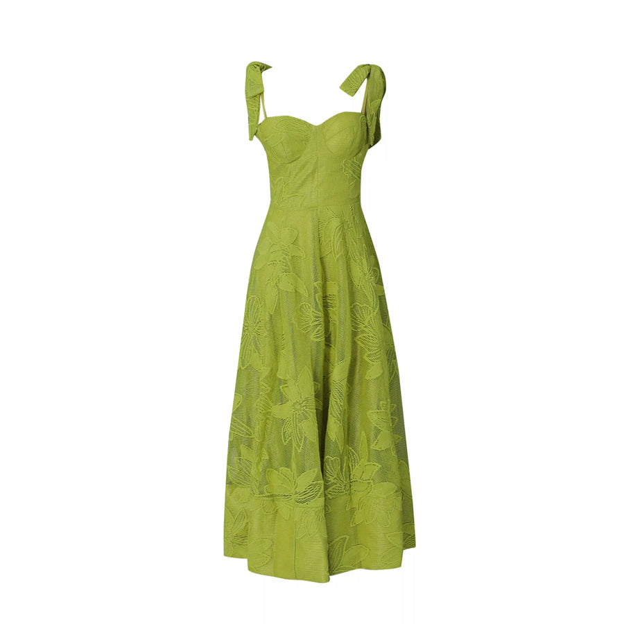 Sweetheart Neck Tie-Strap Dress Green / S Apparel and Accessories