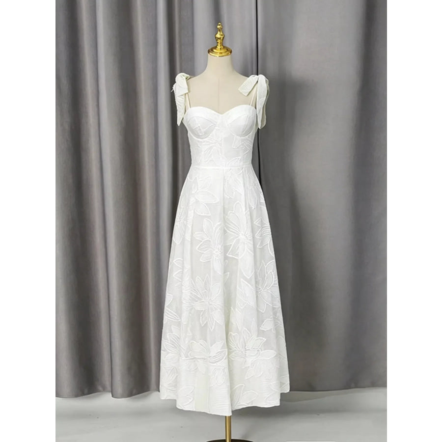 Sweetheart Neck Tie-Strap Dress White / S Apparel and Accessories