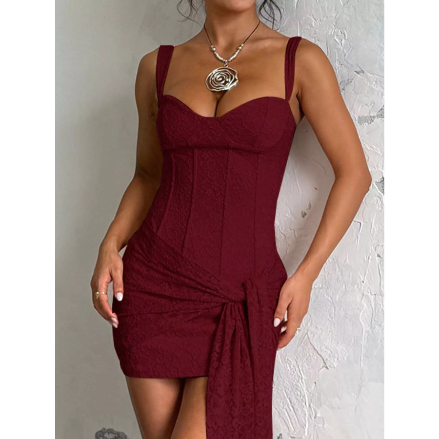 Sweetheart Neck Wide Strap Mini Dress Apparel and Accessories