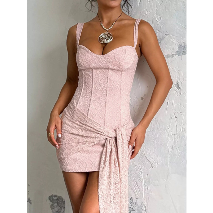 Sweetheart Neck Wide Strap Mini Dress Apparel and Accessories