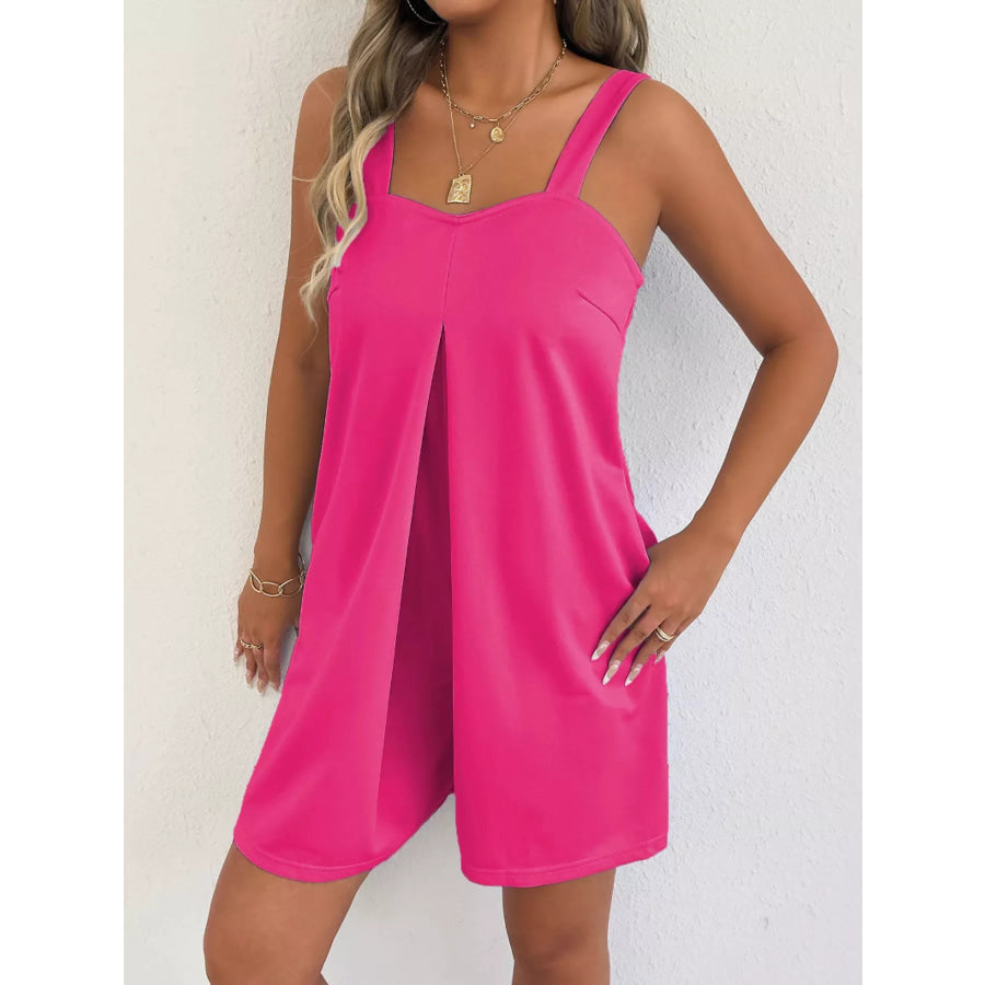 Sweetheart Neck Wide Strap Romper Apparel and Accessories