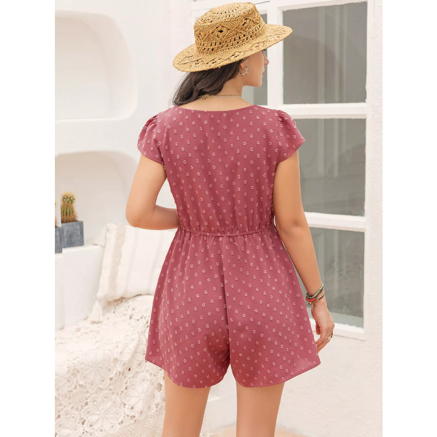 Swiss Dot Cap Sleeve Romper Apparel and Accessories