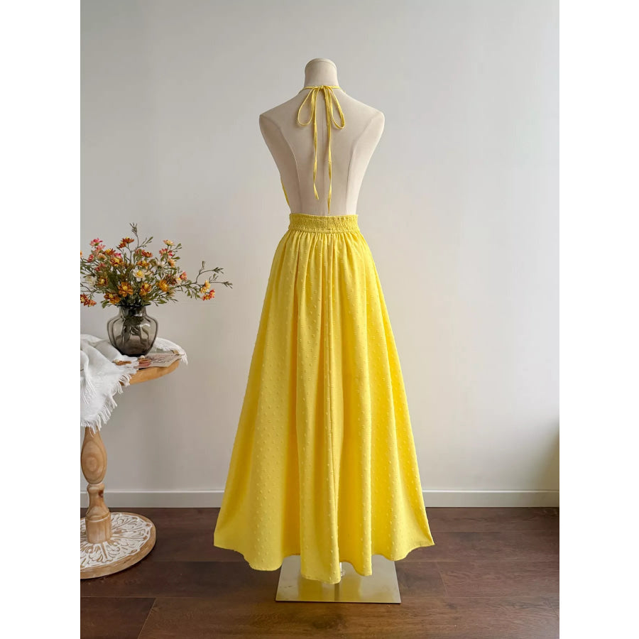 Swiss Dot Halter Neck Dress Apparel and Accessories