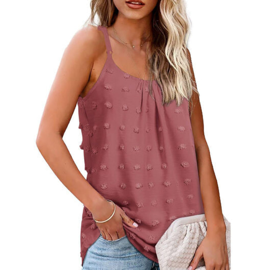 Swiss Dot Scoop Neck Cami Apparel and Accessories