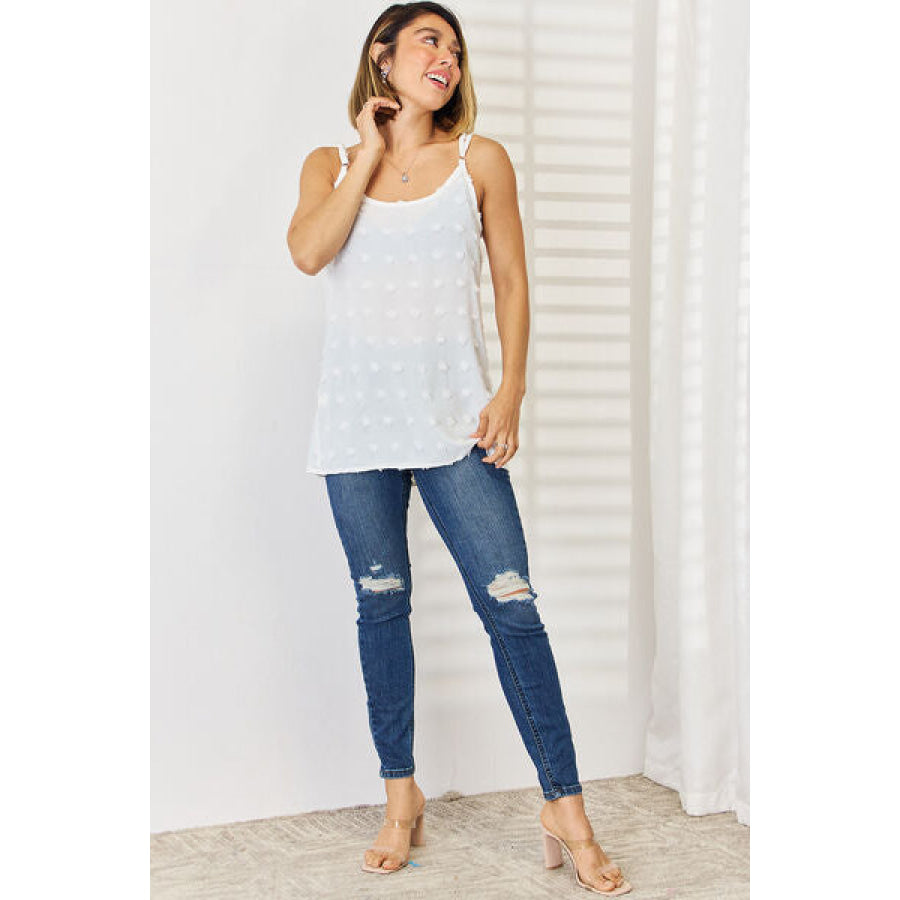 Swiss Dot Scoop Neck Cami Apparel and Accessories