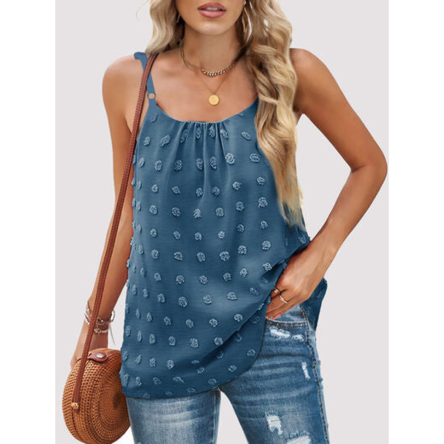 Swiss Dot Scoop Neck Cami French Blue / S Apparel and Accessories