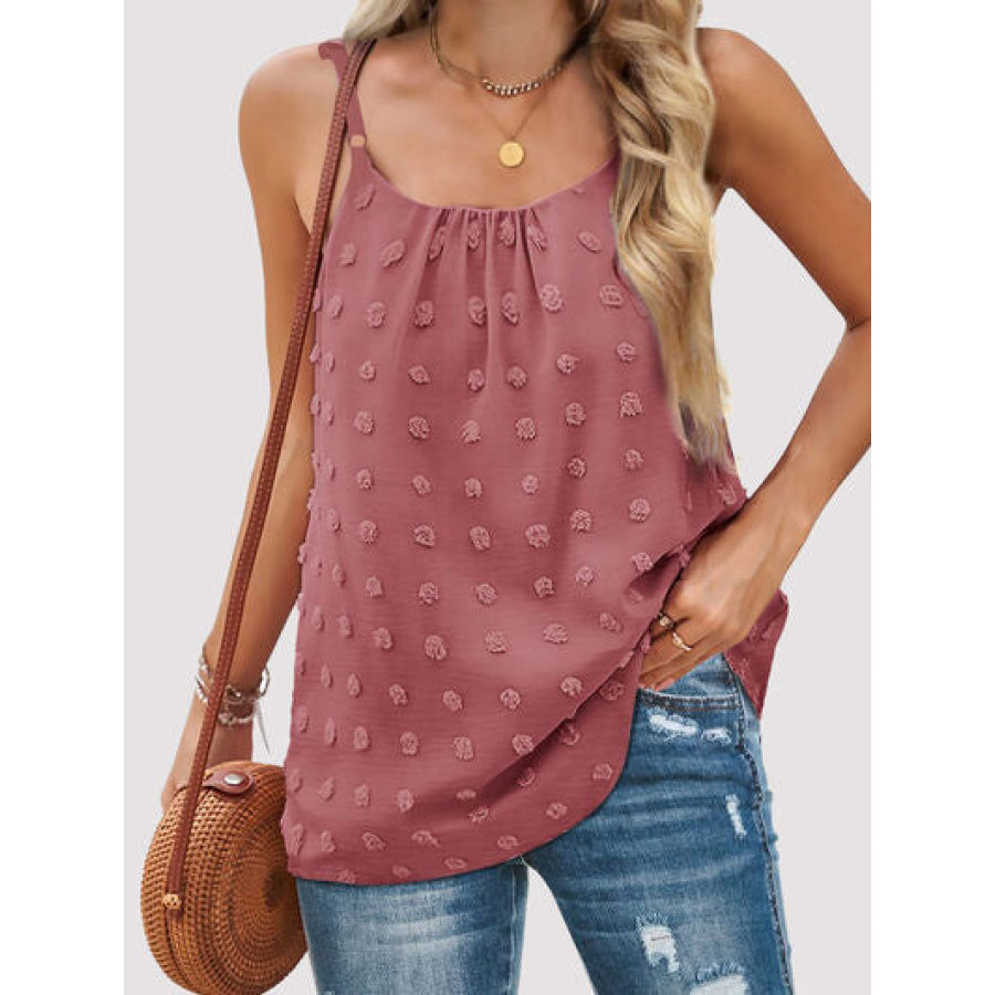 Swiss Dot Scoop Neck Cami Light Mauve / S Apparel and Accessories