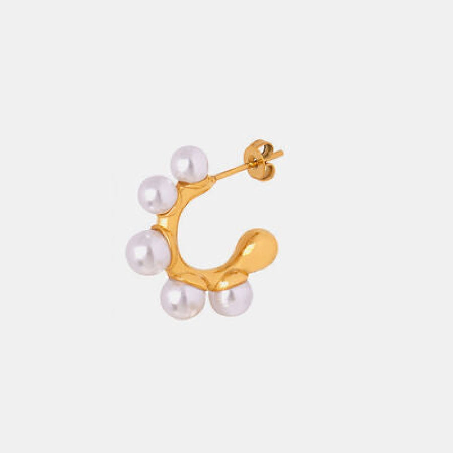 Synthetic Pearl 18K Gold-Plated Earrings Clothing