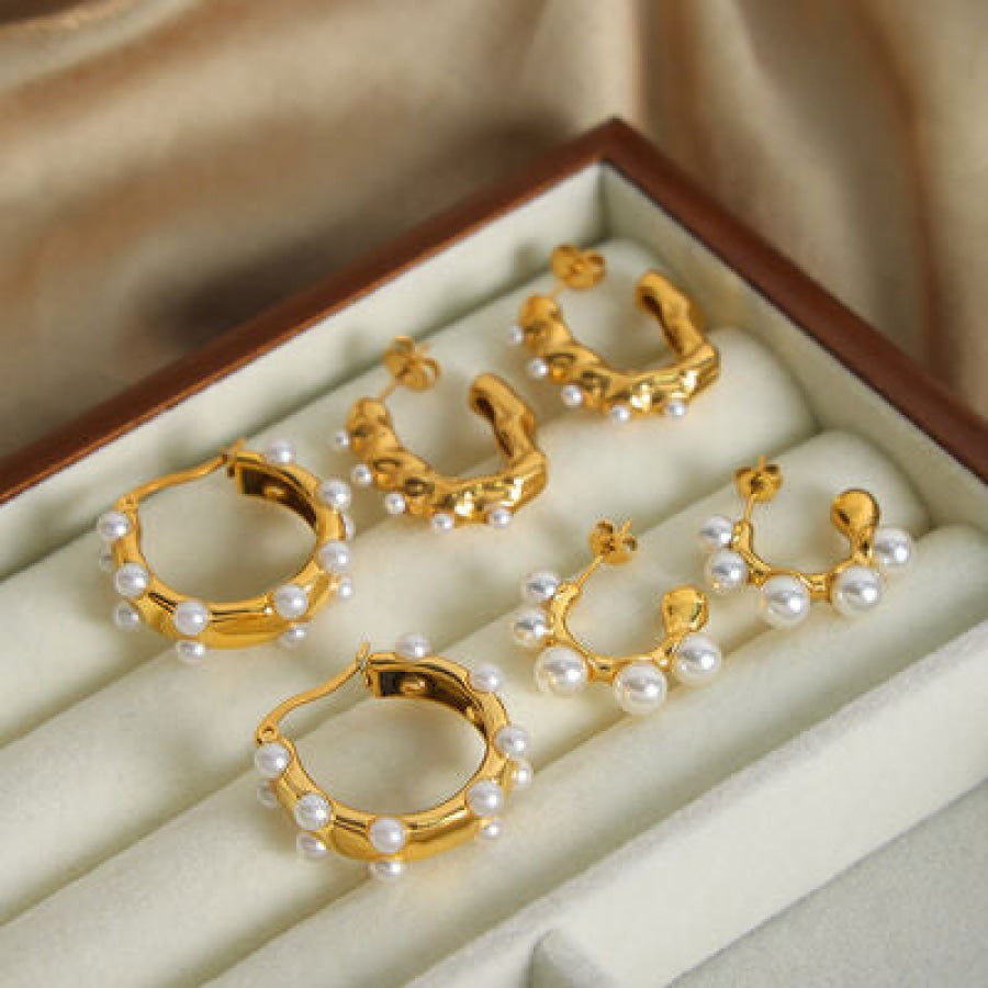 Synthetic Pearl 18K Gold-Plated Earrings Clothing