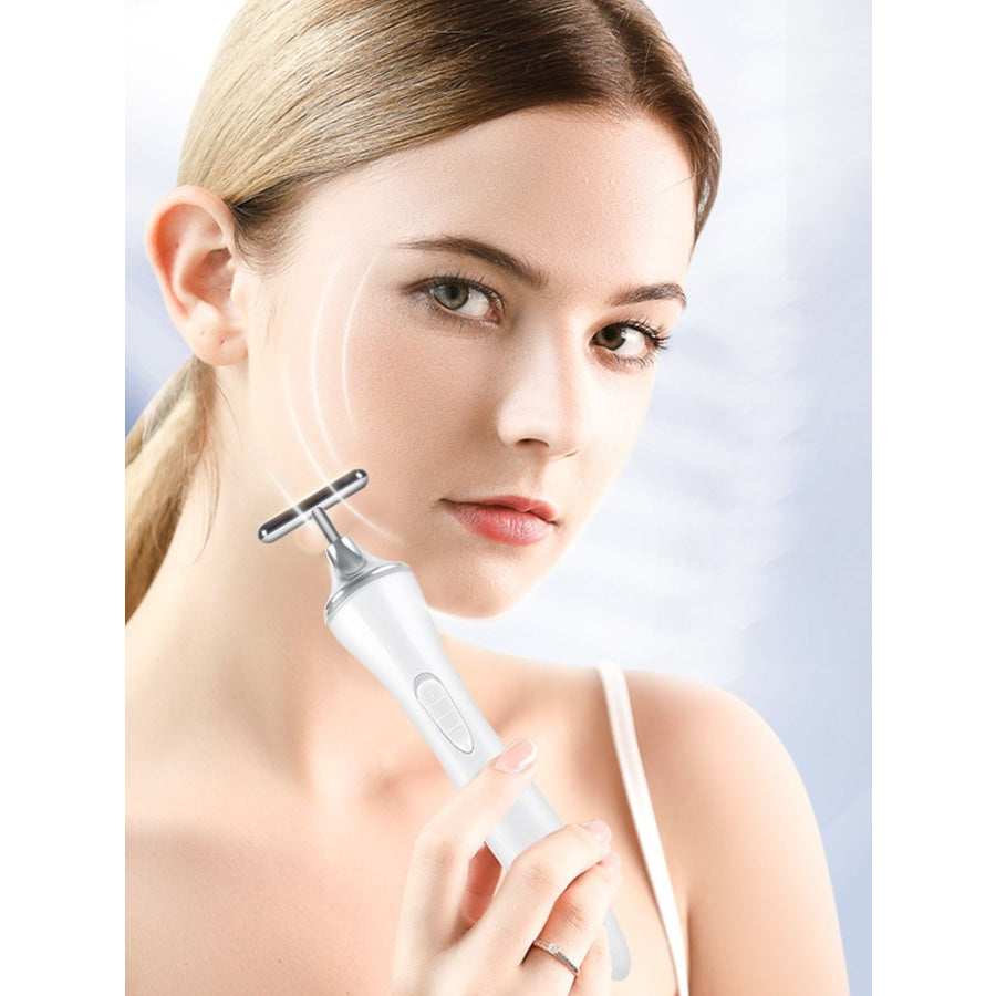 T-Shape Microcurrent Facial Massager Beauty Device White / ONESIZE Apparel and Accessories