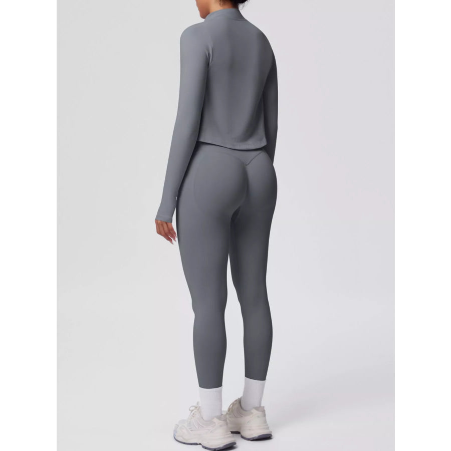 Tank & Zip-Up Jacket and Leggings Three-Piece Active Set Apparel and Accessories