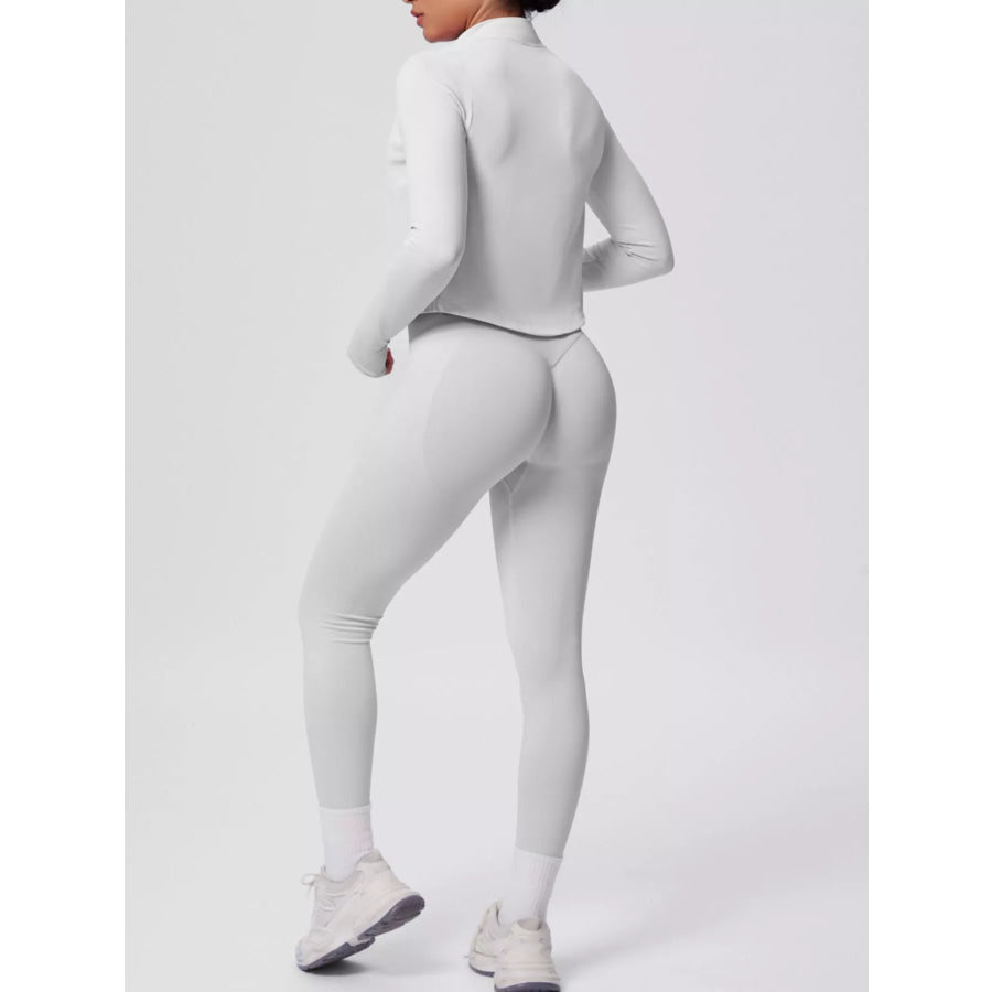 Tank & Zip-Up Jacket and Leggings Three-Piece Active Set Apparel and Accessories
