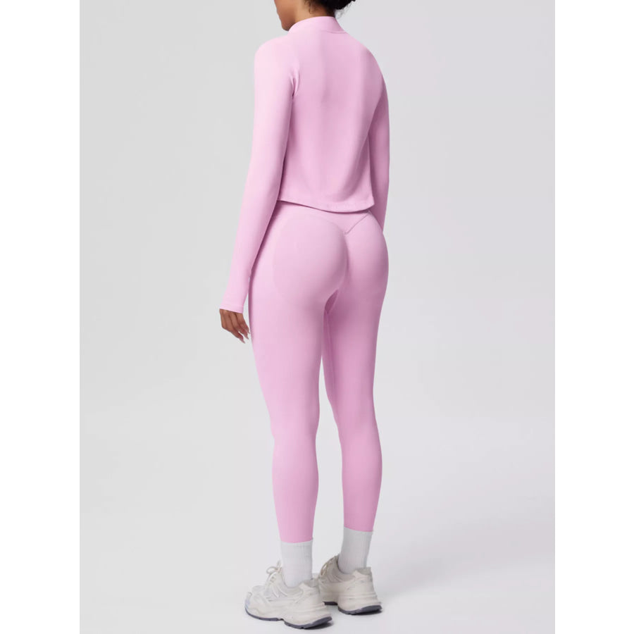 Tank & Zip-Up Jacket and Leggings Three-Piece Active Set Apparel and Accessories