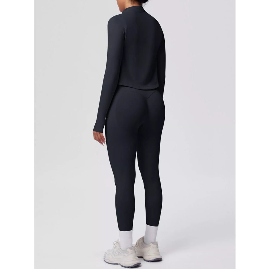 Tank & Zip-Up Jacket and Leggings Three-Piece Active Set Apparel and Accessories