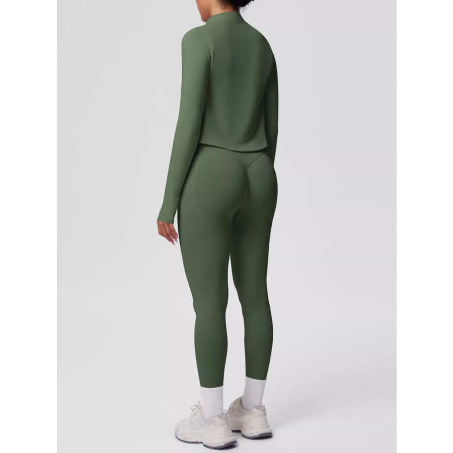 Tank & Zip-Up Jacket and Leggings Three-Piece Active Set Apparel and Accessories
