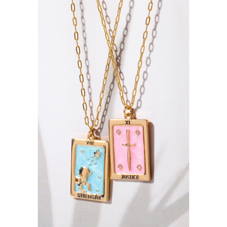 Tarot Card Pendant Copper Necklace