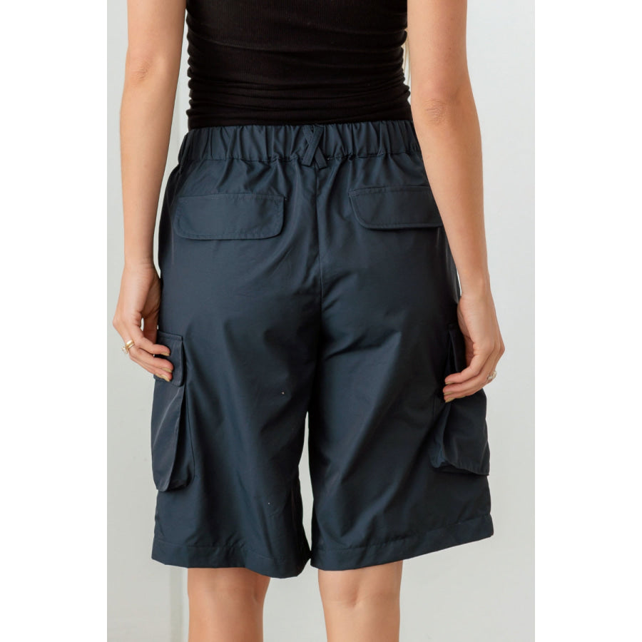 Tasha Apparel Navy Cargo Bermuda Shorts Apparel and Accessories