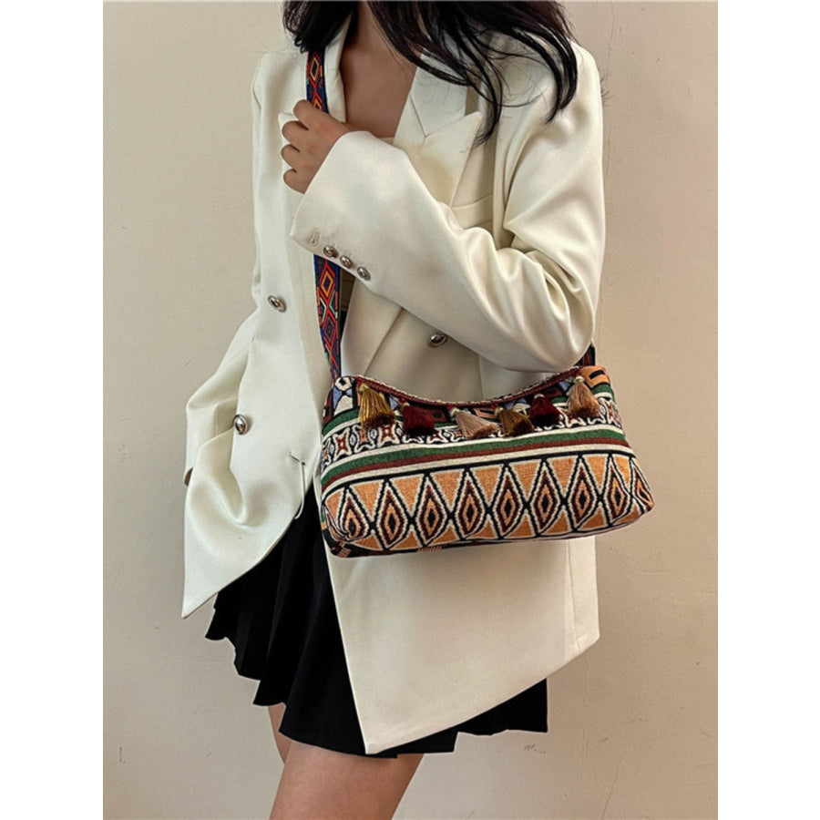 Tassel Adjustable Strap Shoulder Bag Apparel and Accessories