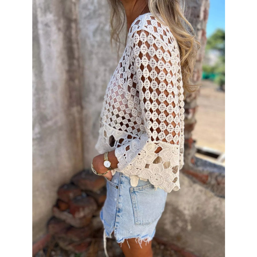 Tassel Crochet Knit Cover Up Apparel and Accessories