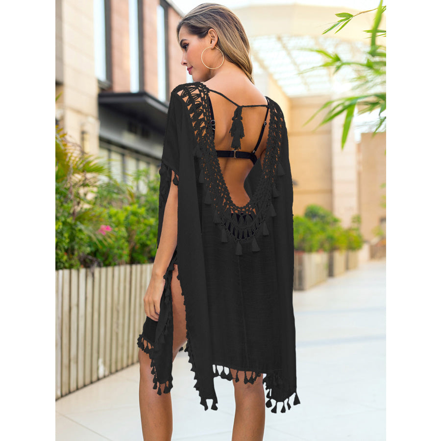 Tassel Cutout Half Sleeve Cover - Up Apparel and Accessories