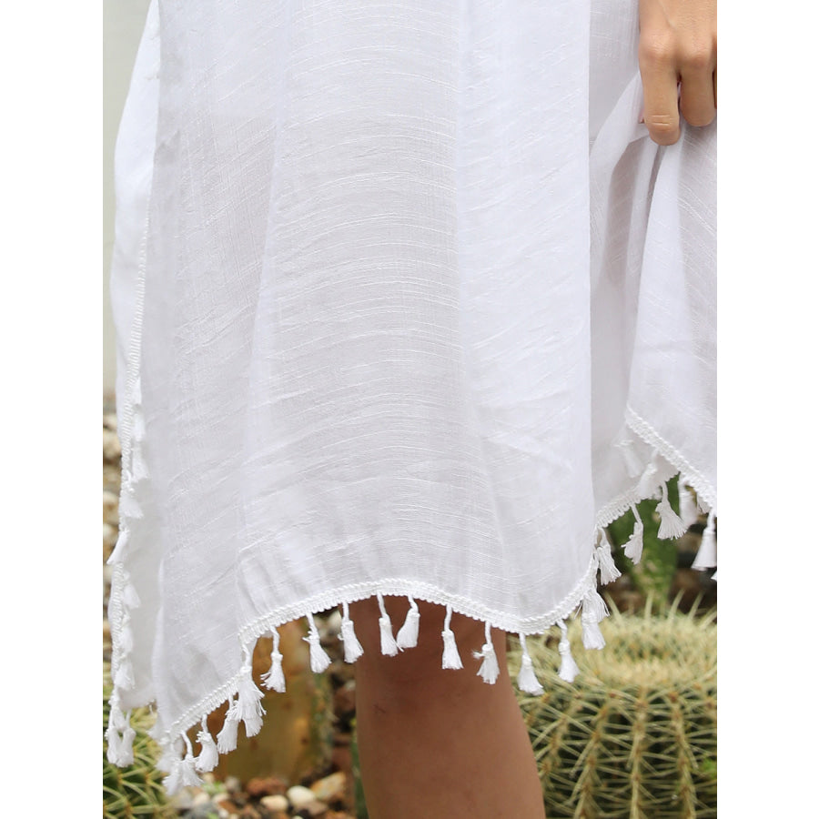 Tassel Cutout Half Sleeve Cover - Up Apparel and Accessories