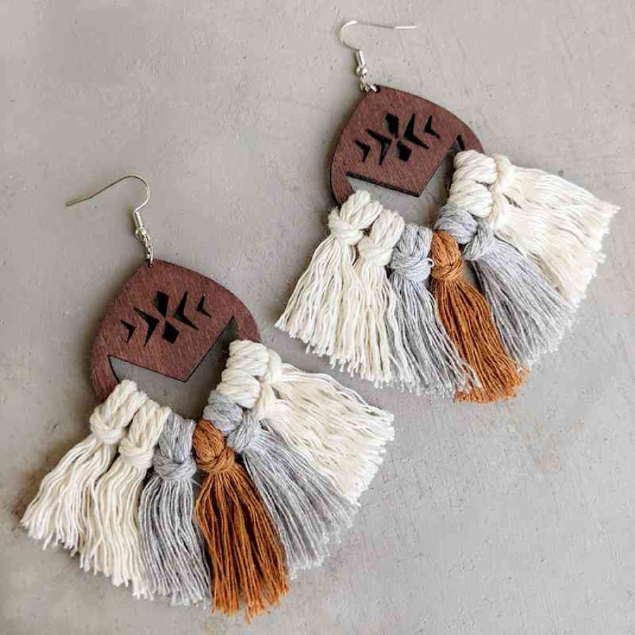 Tassel Detail Drop Earrings Style A / One Size