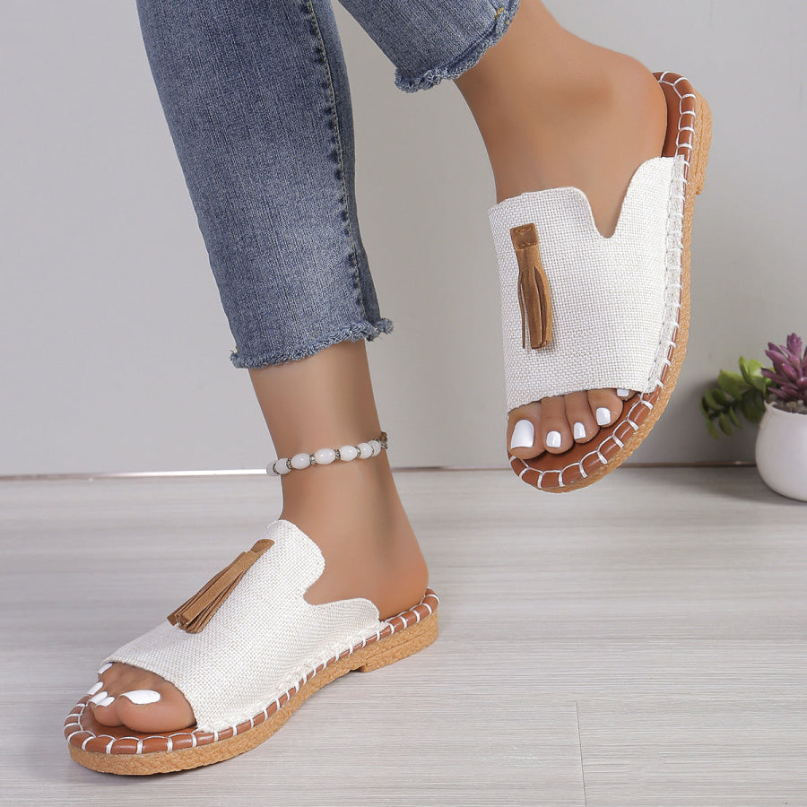 Tassel Detail Open Toe Sandals Apparel and Accessories