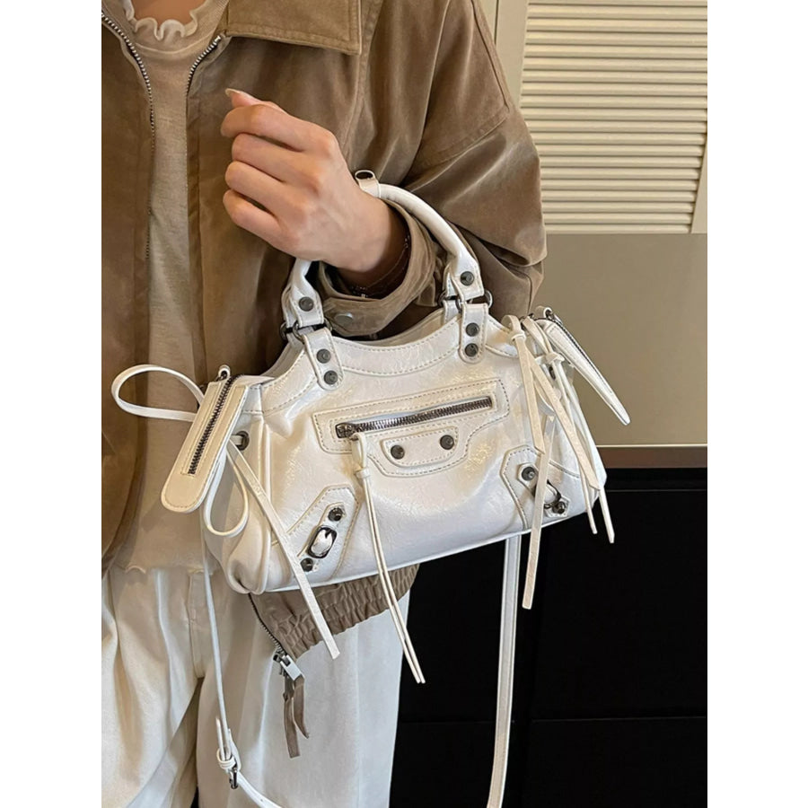 Tassel Leather Handbag Off-white / onesize Apparel and Accessories