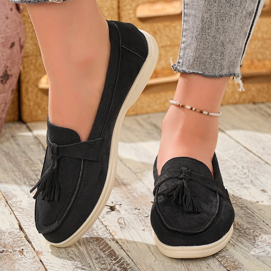 Tassel Round Toe Slip-Ons Apparel and Accessories